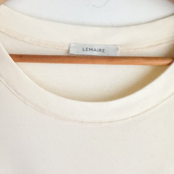 Lemaire BELTED RIB T-SHIRT DRESS Ivory 100% Cotton M - Picture 3 of 4